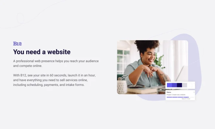 Screenshot of B12 website