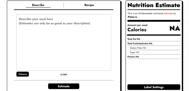 Screenshot of Platie.io website