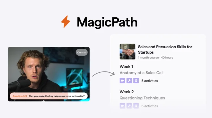 Screenshot of MagicPath AI website