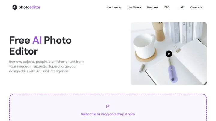 Screenshot of AI Photo Editor website