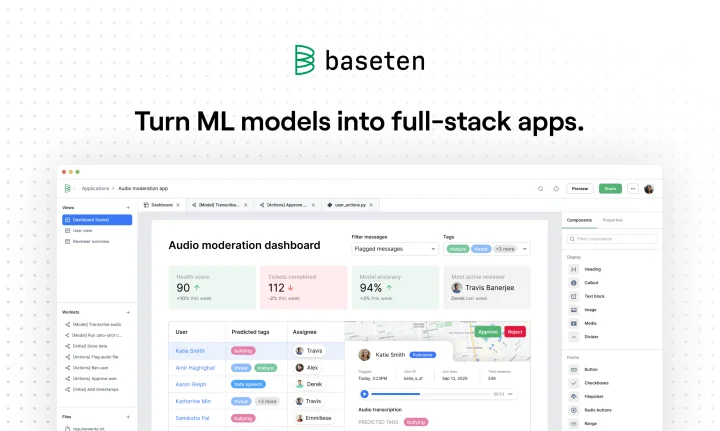 Screenshot of Baseten website