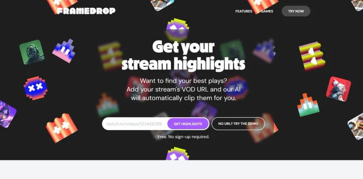 Screenshot of Framedrop website