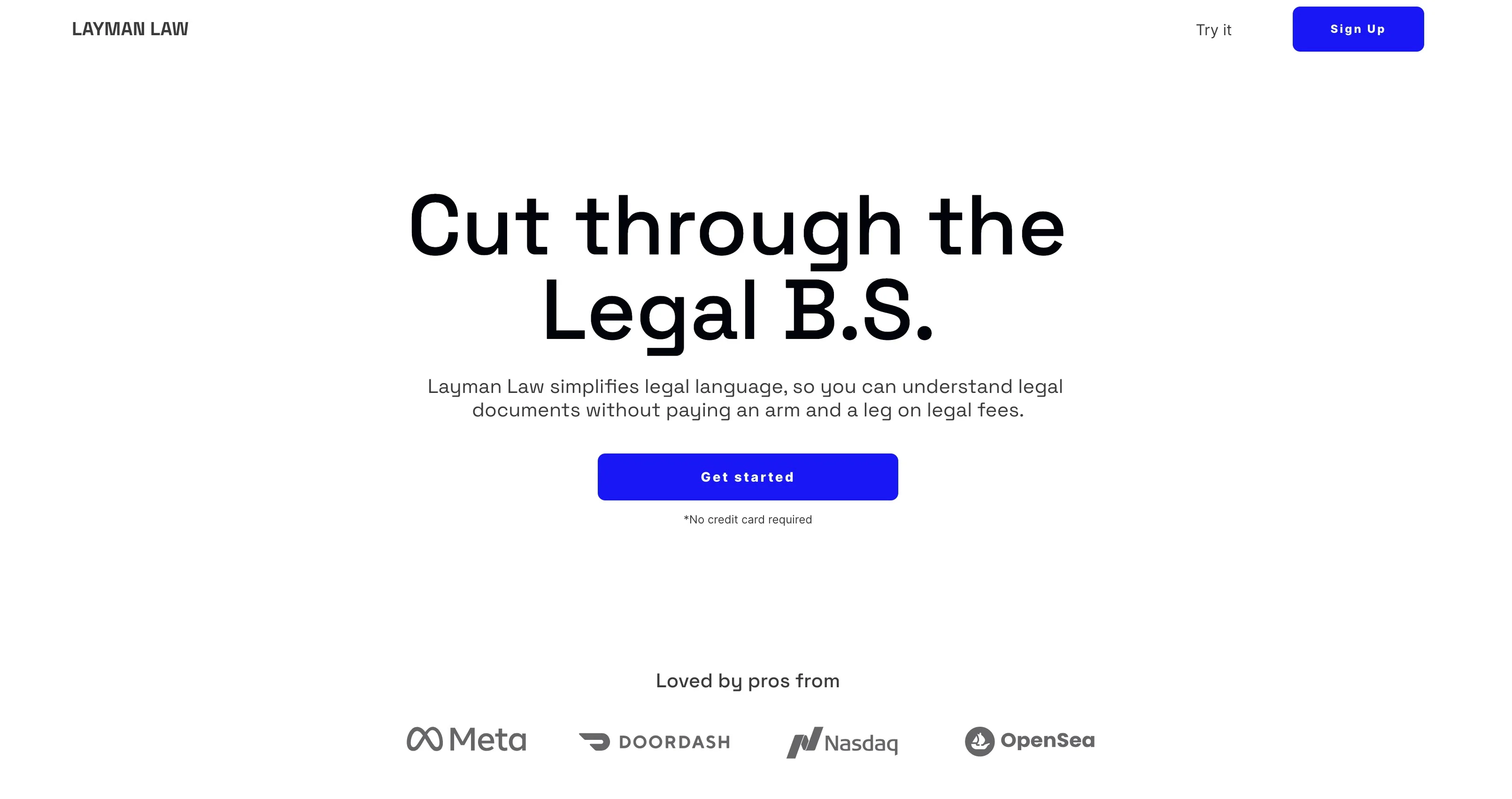 Screenshot of Layman Law website