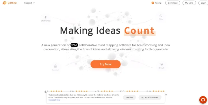 Screenshot of GitMind AI website