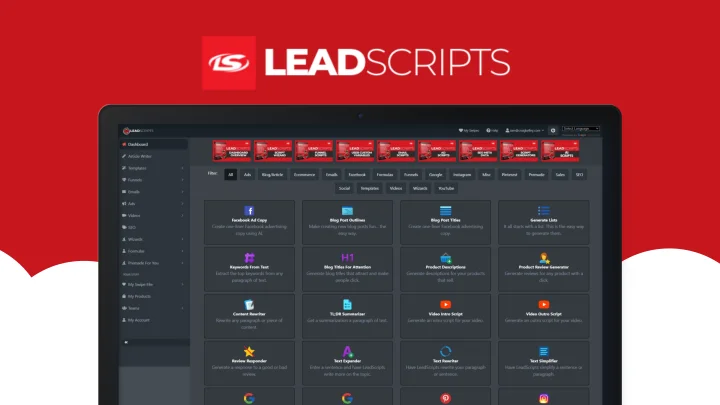 Screenshot of LeadScripts website