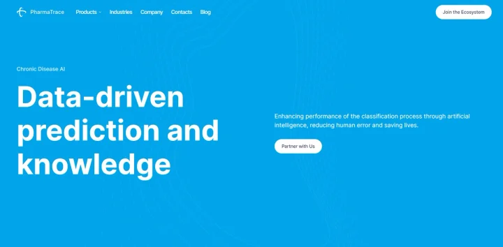 Screenshot of PharmaTrace website