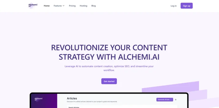 Screenshot of Alchemi website