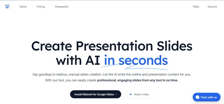 Screenshot of SlidesAI website