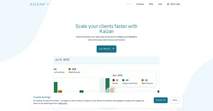 Screenshot of Kaizan website