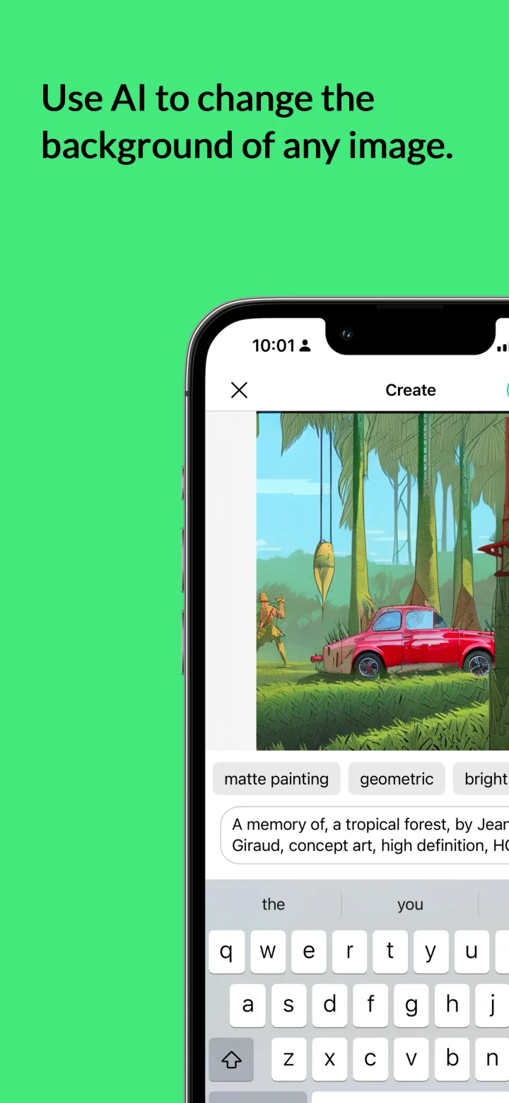 Screenshot of Green Screen AI website