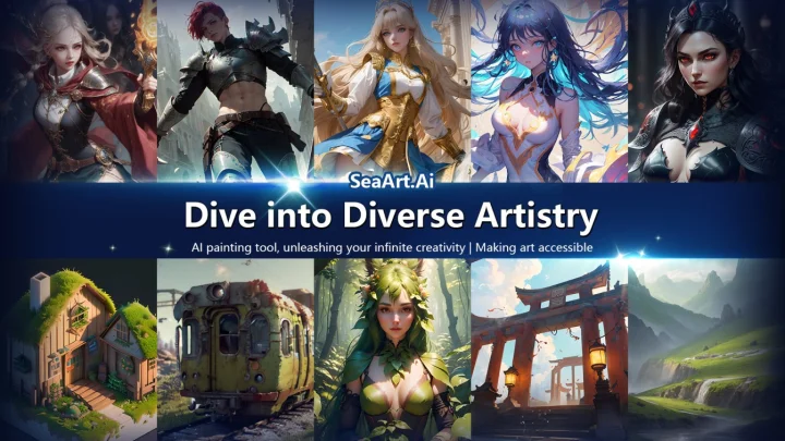 Screenshot of SeaArt AI website
