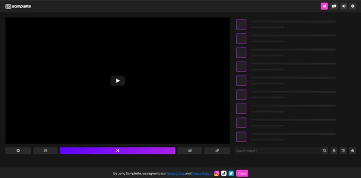Screenshot of Samplette website