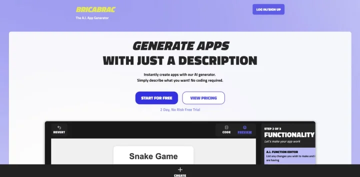 Screenshot of Bricabrac website