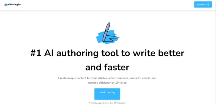 Screenshot of AIWritingPal website
