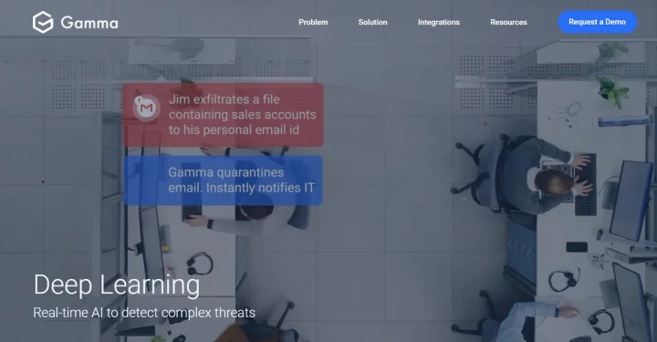 Screenshot of Gamma.ai website