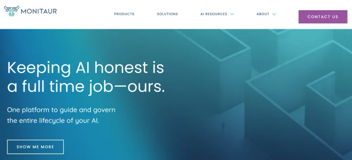 Screenshot of Monitaur website