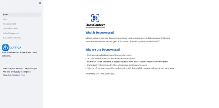 Screenshot of DocuContext website