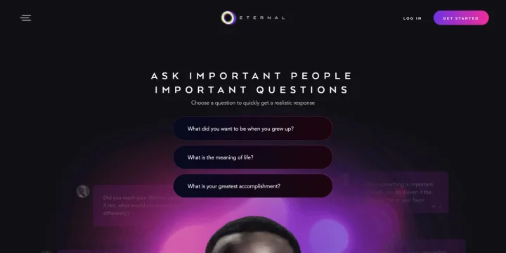Screenshot of Eternal AI website