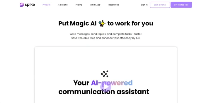 Screenshot of MagicAI by Spike website