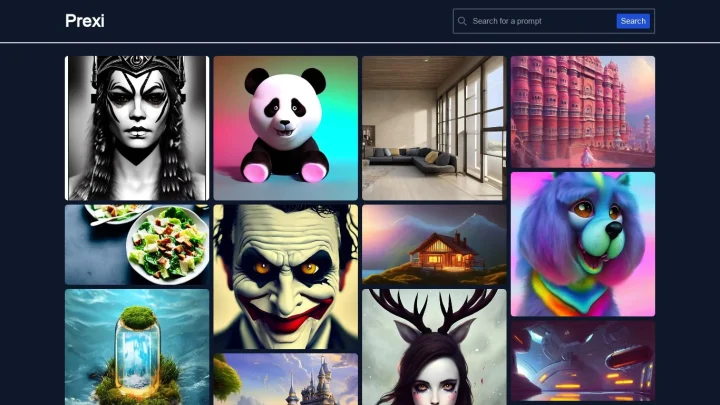 Screenshot of Prexi website