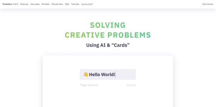 Screenshot of ProtoText website