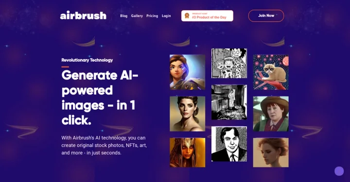 Screenshot of Airbrush website