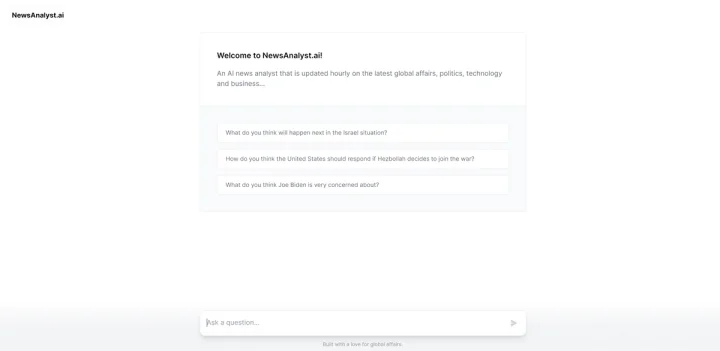 Screenshot of NewsAnalyst.ai website