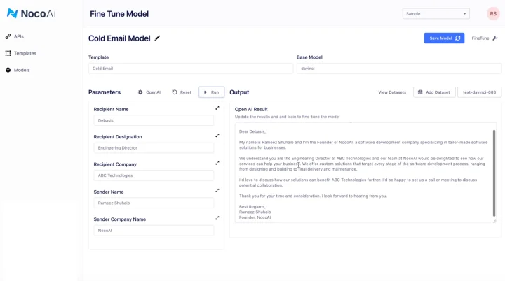 Screenshot of NocoAI website