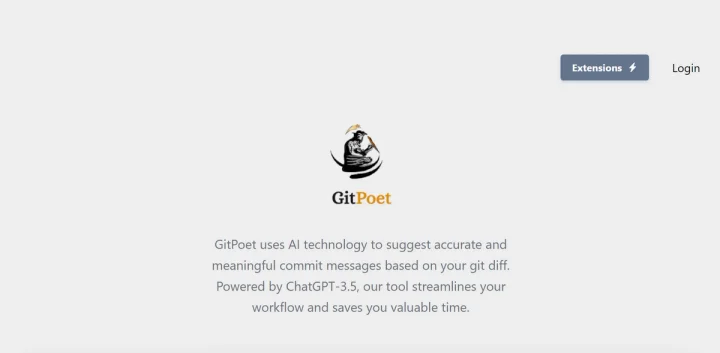 Screenshot of GitPoet website