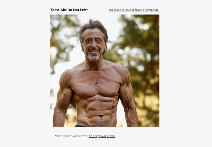 Screenshot of These Abs Do Not Exist website
