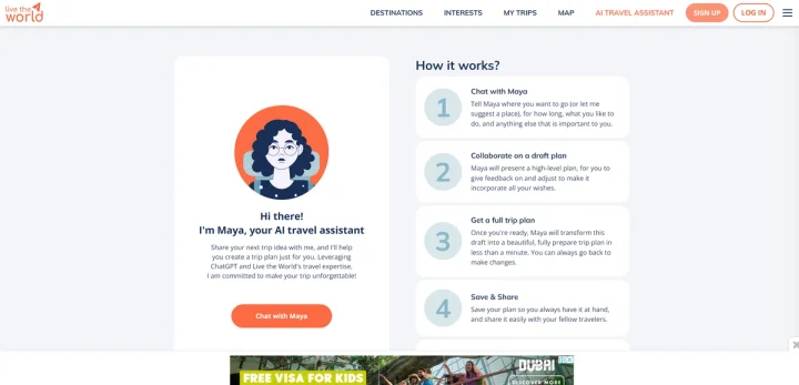 Screenshot of Maya website