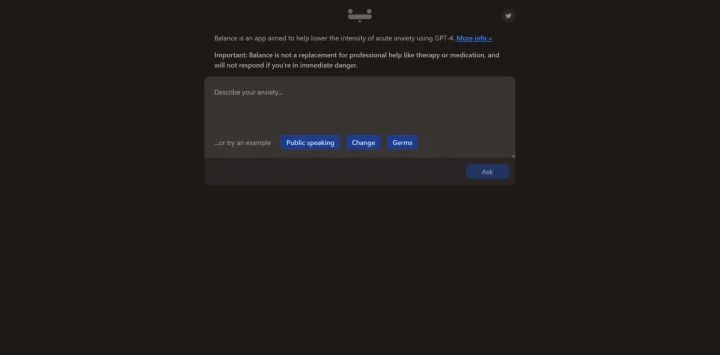 Screenshot of Balance website