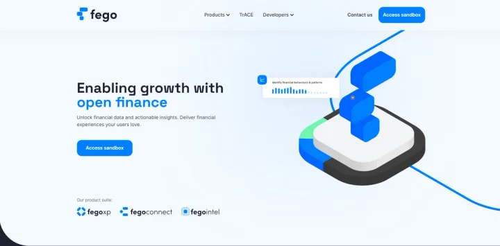 Screenshot of Fego website