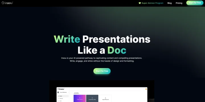Screenshot of Insou website