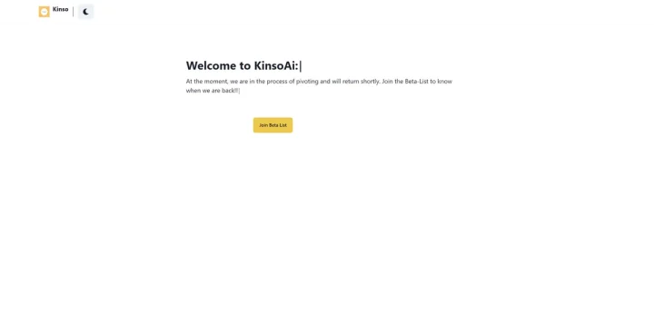 Screenshot of KinsoAi website