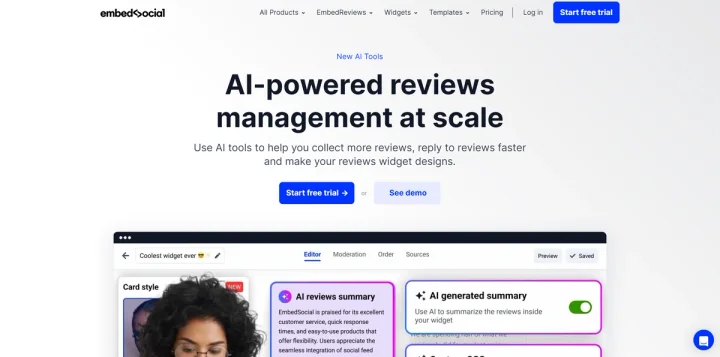 Screenshot of AI Reviews website