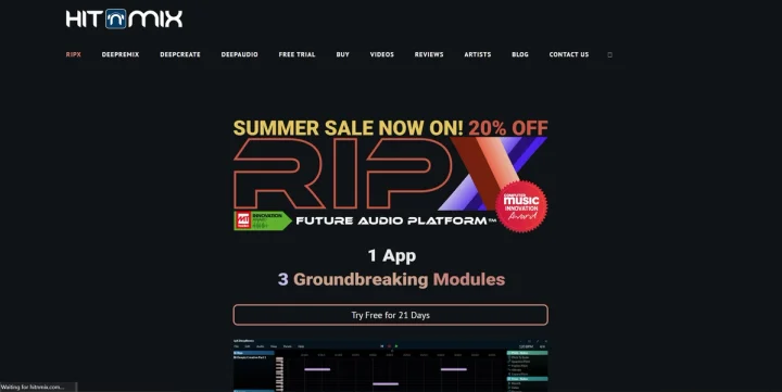 Screenshot of RipX website