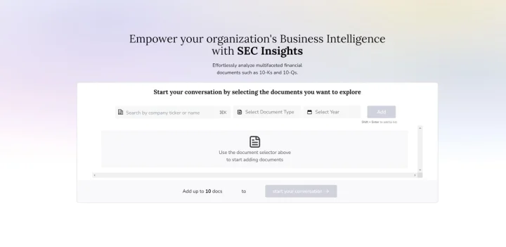 Screenshot of SEC Insights website