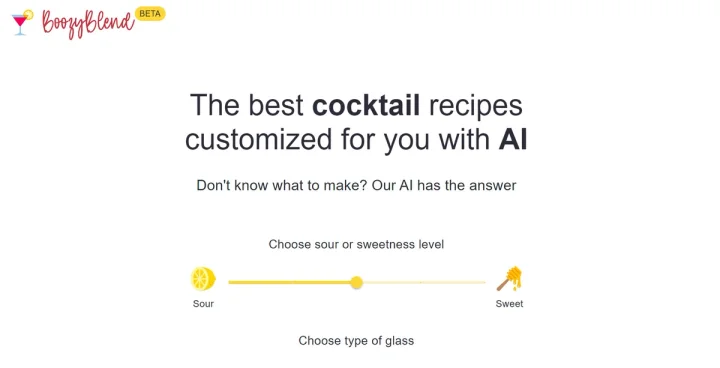 Screenshot of BoozyBlend website
