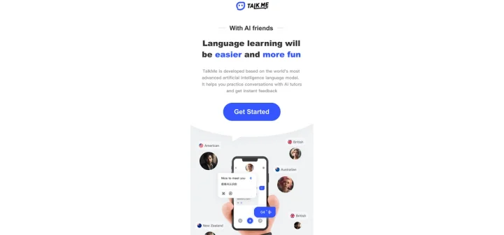 Screenshot of Talkme.ai website