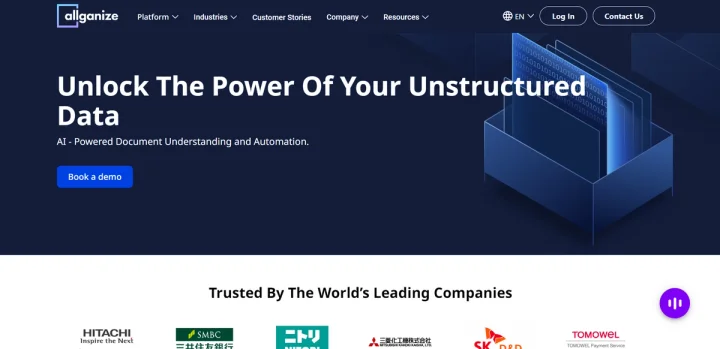 Screenshot of Allganize website
