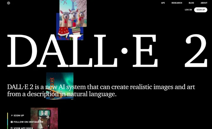 Screenshot of DallE-2 website