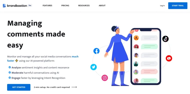 Screenshot of BrandBastion Lite website