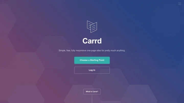 Screenshot of Carrd website
