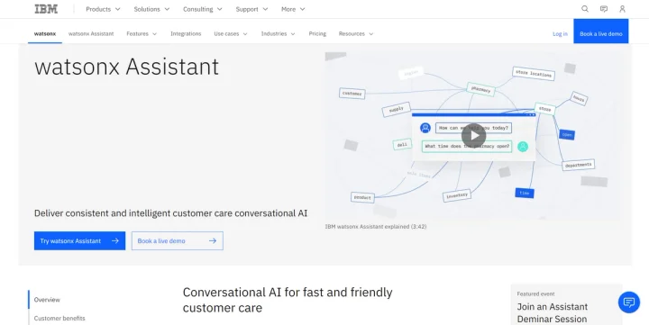 Screenshot of IBM WatsonX website