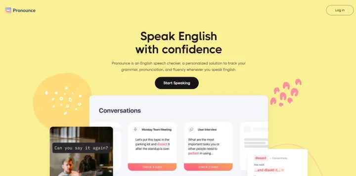Screenshot of Pronounce website