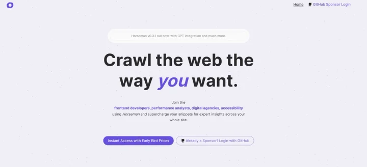 Screenshot of Horseman website