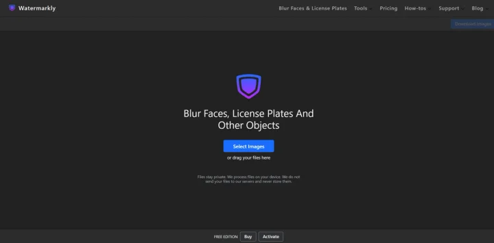 Screenshot of Watermarkly website