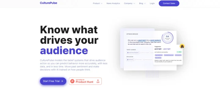 Screenshot of CulturePulse AI website