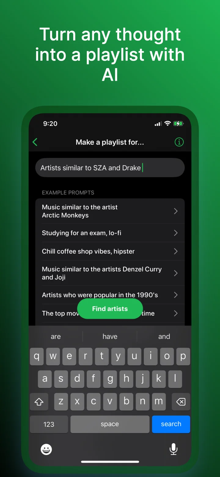 Screenshot of PlaylistAI website